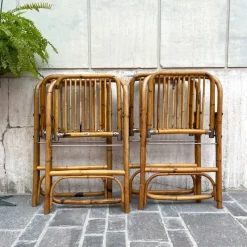 Pamono Bamboo Folding Chair from Dal Vera, Italy, 1950s><noscript><img width=