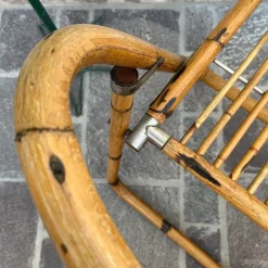 Pamono Bamboo Folding Chair from Dal Vera, Italy, 1950s><noscript><img width=