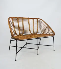 Pamono Bamboo Furniture Set, 1970s, Set of 4><noscript><img width=