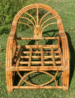 Pamono Bamboo Living Room in the style of Vivaï Del Sud, 1960s, Set of 4><noscript><img width=