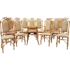 Pamono Bamboo Living Room Set by Giusto Puri Purini, 1950s, Set of 10