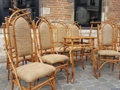 Pamono Bamboo Living Room Set by Giusto Puri Purini, 1950s, Set of 10