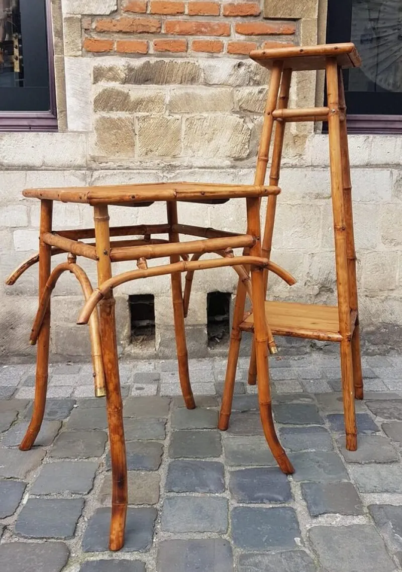 Pamono Bamboo Living Room Set by Giusto Puri Purini, 1950s, Set of 10