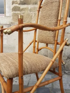 Pamono Bamboo Living Room Set by Giusto Puri Purini, 1950s, Set of 10