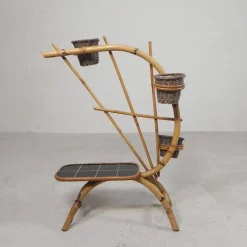 Online Pamono Bamboo Plant Stand with 3 Pots, 1950s, Set of 4
