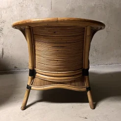 Pamono Bamboo Rattan Lounge Chairs from Rausch, Set of 3><noscript><img width=