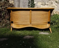 Pamono Bamboo Rattan Lounge Chairs from Rausch, Set of 3><noscript><img width=