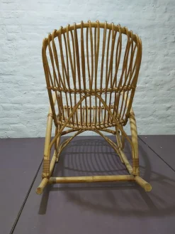 Hot Pamono Bamboo Rocking Chair by Rohé Noordwolde, 1960s