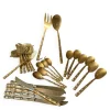 Sale Pamono Bamboo Style Serving Cutlery in Nickel-Plated Bronze, 1960s, Set of 25