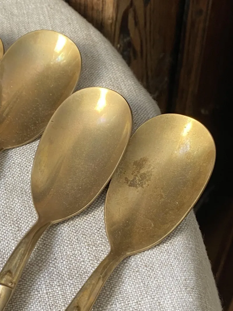 Sale Pamono Bamboo Style Serving Cutlery in Nickel-Plated Bronze, 1960s, Set of 25
