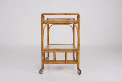 New Pamono Bamboo Trolley Serving Tray, 1960s