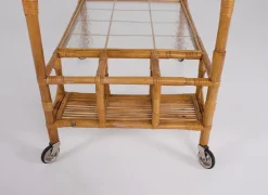 New Pamono Bamboo Trolley Serving Tray, 1960s