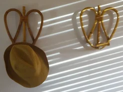 Pamono Bamboo Wall Hooks, 1960s, Set of 2> Racks, Hooks & Valets