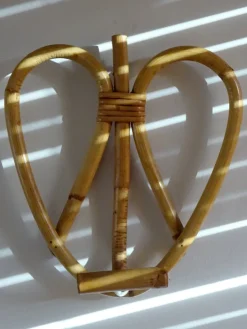 Pamono Bamboo Wall Hooks, 1960s, Set of 2><noscript><img width=