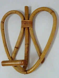 Pamono Bamboo Wall Hooks, 1960s, Set of 2><noscript><img width=