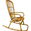 Pamono Bamboo Wicker Rocking Chair, Italy, 1960s