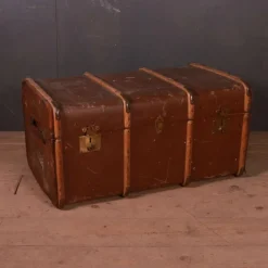 Pamono Banded Cabin Trunk, 1890s> Trunks Crates & Baskets