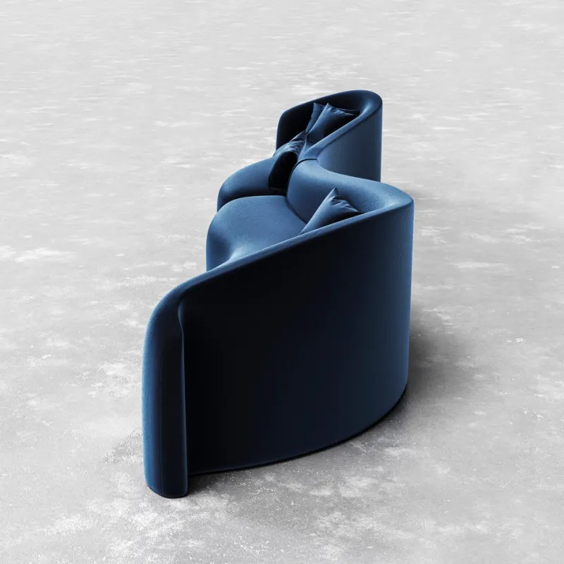 Pamono Baïne Navy Sofa by Jérôme Bugara> Seating