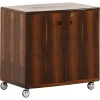 Pamono Bar Cabinet in Rosewood, Formica and Steel on Wheels attributed to Illum Wikkelsø, 1960s
