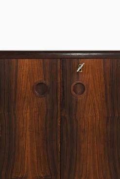 Pamono Bar Cabinet in Rosewood, Formica and Steel on Wheels attributed to Illum Wikkelsø, 1960s