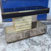 Pamono Bar Cabinet in Wood, Brass and Mirrored Glass from Stilglass Donati, Italy, 1970s> Worktables & Workbenches
