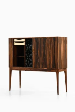 Pamono Bar Cabinet with Tambour Doors in Rosewood and Glass attributed to Kurt Østervig, 1960s><noscript><img width=