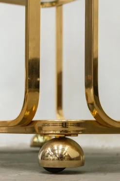 Pamono Bar Cart in Gilded Brass from Allegri, Italy, 1960s><noscript><img width=