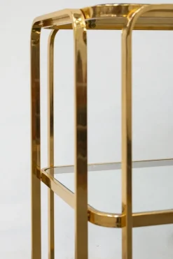 Pamono Bar Cart in Gilded Brass from Allegri, Italy, 1960s><noscript><img width=