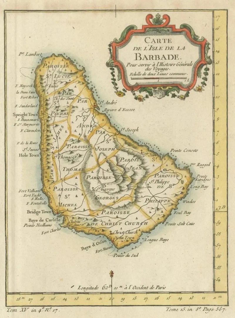 Pamono Barbados Island at the Height of the Plantation Economy, 1759> Wall Decor