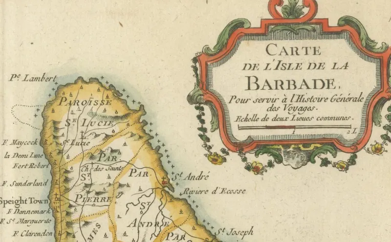 Pamono Barbados Island at the Height of the Plantation Economy, 1759> Wall Decor