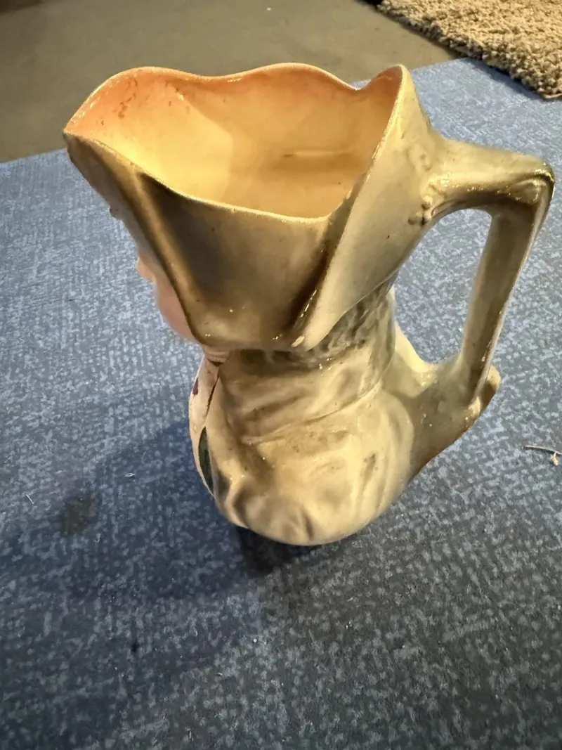 Pamono Barbotine Pitcher with the Image of Napoleon, 1920s> Bottles, Carafes & Jugs