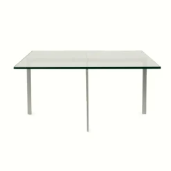 Pamono Barcelona Glass Coffee Table in Chrome by Ludwig Mies Van Der Rohe for Knoll International><noscript><img width=