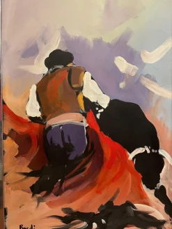 Discount Pamono Bardi, Bullfighter, 20th Century, Oil Painting on Canvas