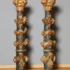 Pamono Baroque Colored Columns in Wood, South Germany, 1750, Set of 2> Pedestals And Columns
