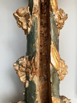 Pamono Baroque Colored Columns in Wood, South Germany, 1750, Set of 2><noscript><img width=