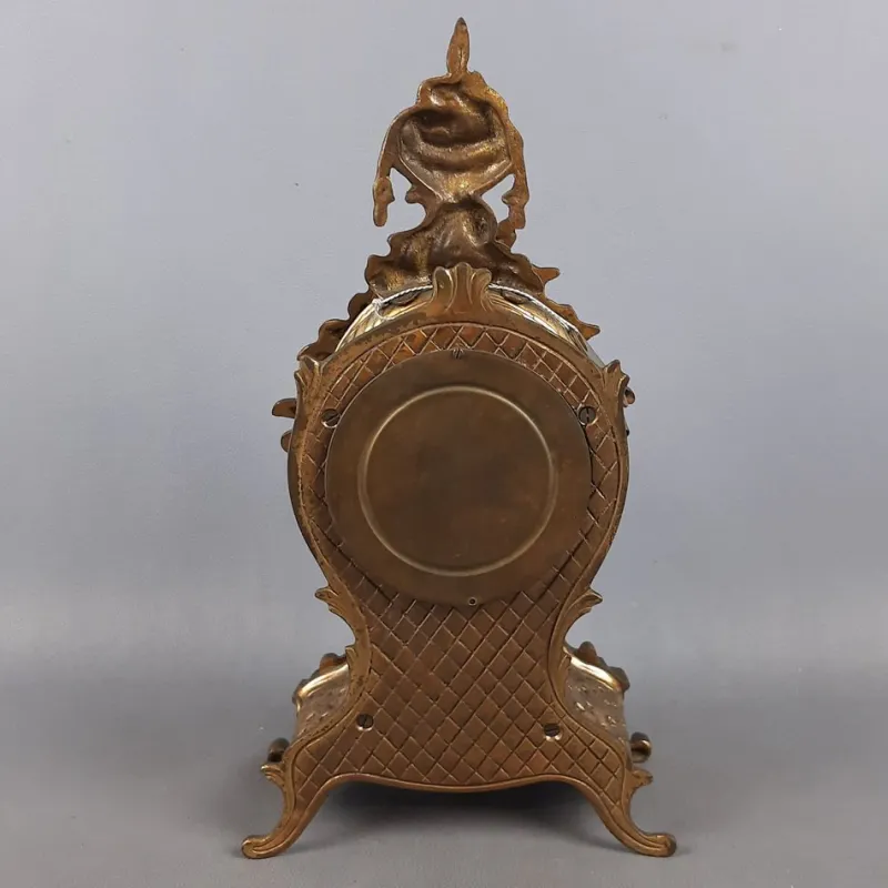 Pamono Baroque Mechanical Table Clock in Golden Brass, 1960s> Clocks