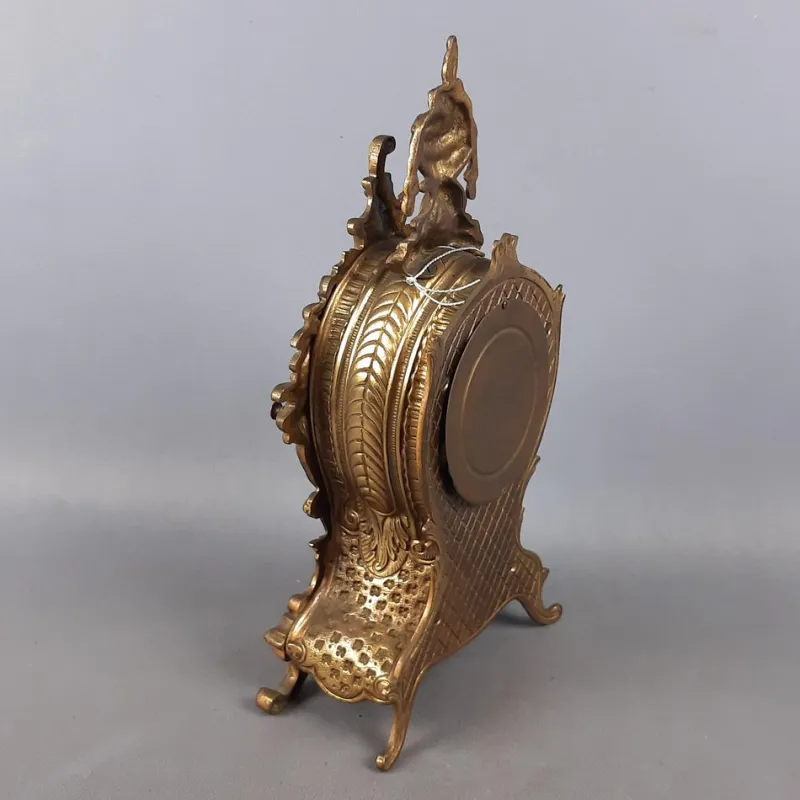 Pamono Baroque Mechanical Table Clock in Golden Brass, 1960s> Clocks
