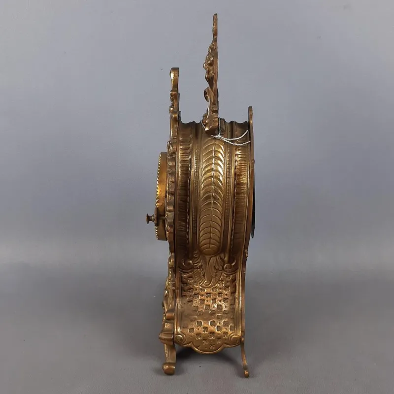 Pamono Baroque Mechanical Table Clock in Golden Brass, 1960s> Clocks