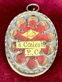 Pamono Baroque Reliquary with Relic of Saint Celestine I, 1700s> Necklaces