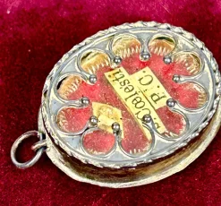 Pamono Baroque Reliquary with Relic of Saint Celestine I, 1700s><noscript><img width=