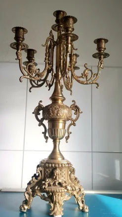 New Pamono Baroque Six-Armed Candleholder in Brass