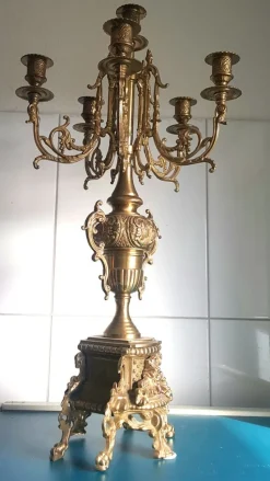 New Pamono Baroque Six-Armed Candleholder in Brass