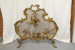 Pamono Baroque Style Bronze Fireplace Screen Guard, 1894> Fireplaces And Mantels