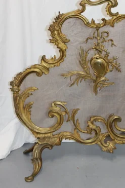 Pamono Baroque Style Bronze Fireplace Screen Guard, 1894><noscript><img width=