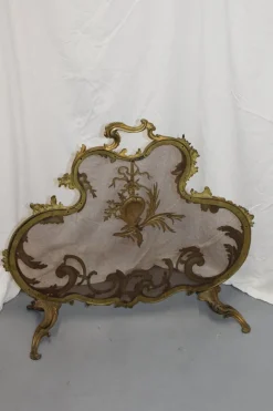 Pamono Baroque Style Bronze Fireplace Screen Guard, 1894><noscript><img width=