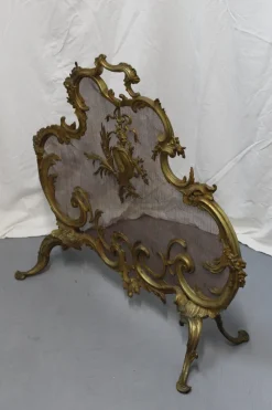 Pamono Baroque Style Bronze Fireplace Screen Guard, 1894><noscript><img width=