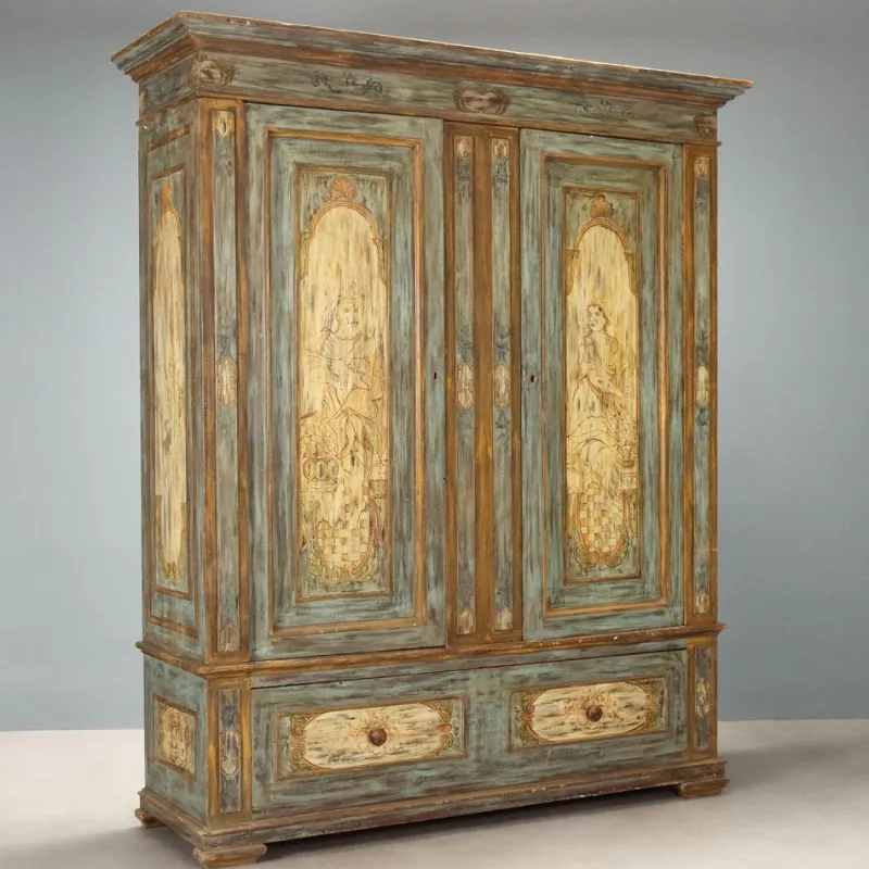 Sale Pamono Baroque Style Lacquered Wood Wardrobe