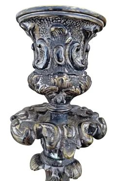 Pamono Baroque Style Silver-Plated Bronze Candlesticks, Set of 2><noscript><img width=