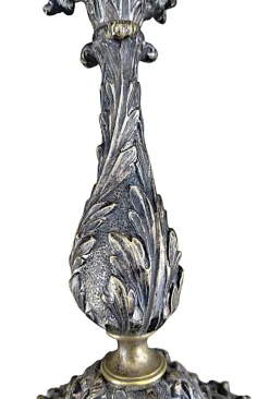 Pamono Baroque Style Silver-Plated Bronze Candlesticks, Set of 2><noscript><img width=