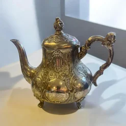 Pamono Baroque Teapot in 800 Silver, 1890s><noscript><img width=